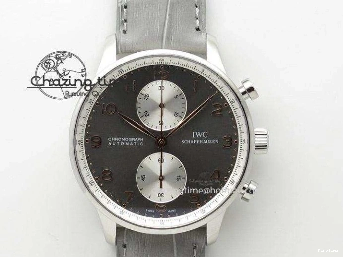 MIROTIME 0319 Unique Portuguese IW3714 Diam ZF V2 1:1 Best Edition Gray Dial On Brown Leather Strap A79350 (Slim Movement) 7250